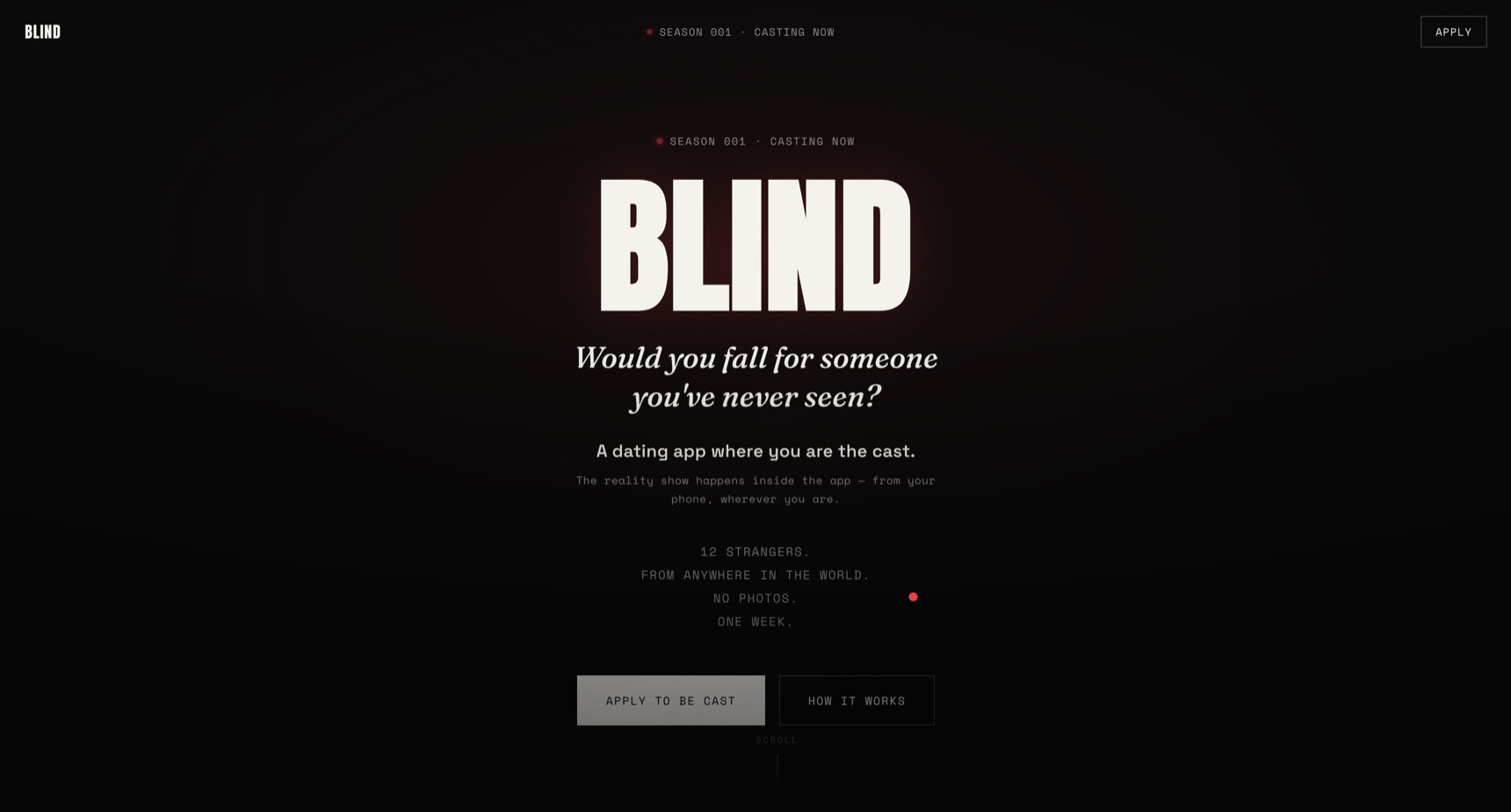 Blind: Would you fall for someone you've never seen?